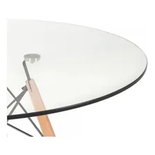 Mesa Jantar Redonda Eames Eiffel Tampo Vidro Incolor 100 Cm Foto mini 4
