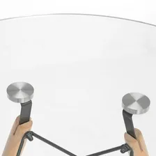 Mesa Jantar Redonda Eames Eiffel Tampo Vidro Incolor 100 Cm Foto mini 3