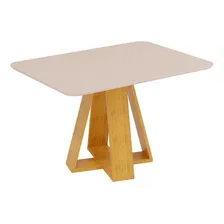 Mesa Jantar Retangular Tampo 120x90 Dj M贸veis Kiara Cedro Off White Foto mini 2