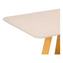 Mesa Jantar Retangular Tampo 160x90 DJ M贸veis Kiara Cedro Off White Foto mini 3