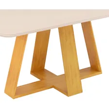 Mesa Jantar Retangular Tampo 160x90 DJ M贸veis Kiara Cedro Off White Foto mini 4