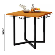 Mesa Jantar Valence 80x80 Estilo Industrial Mobigu Foto mini 3