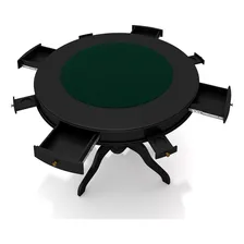 Mesa Jogos Carteado 4l Gavetas Tampo Reversível Preto/verde Foto mini 4
