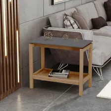 Mesa Lateral Tampo Em Mdf E Pés Em Madeira Maciça Wt Foto mini 1