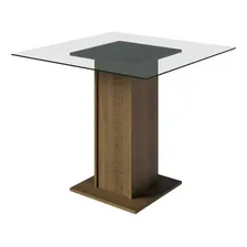 Mesa Madesa Quadrada Tampo De Vidro 5332 Rustic Cor da tampa Água Cor dos pés Marrom Foto  mini 1