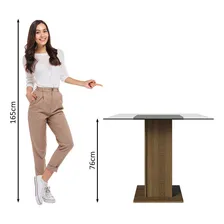 Mesa Madesa Quadrada Tampo De Vidro 5332 Rustic Cor da tampa Água Cor dos pés Marrom Foto mini 4