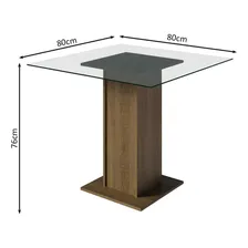 Mesa Madesa Quadrada Tampo De Vidro 5332 Rustic Cor da tampa Água Cor dos pés Marrom Foto mini  2