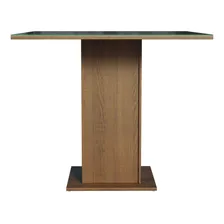 Mesa Madesa Quadrada Tampo De Vidro 5363 Rustic/preto Tampa Preto Pés Rustic Foto mini 2