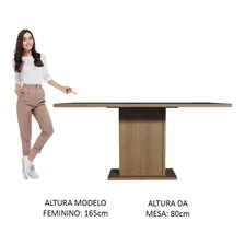 Mesa Madesa Retangular Tampo De Vidro 5275 Rustic/preto Cor da tampa Preto Cor dos pés Rustic Foto mini 4