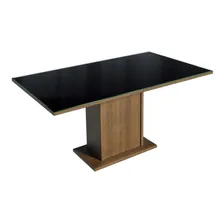 Mesa Madesa Retangular Tampo De Vidro 5275 Rustic/preto Cor da tampa Preto Cor dos pés Rustic Foto  mini 1