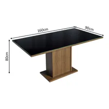 Mesa Madesa Retangular Tampo De Vidro 5275 Rustic/preto Cor da tampa Preto Cor dos pés Rustic Foto mini  3