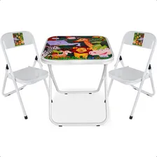 Mesa Mesinha Didatica Infantil Com 2 Cadeiras Crianças Cor Branco Foto mini 1