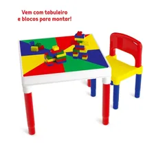 Mesa Mesinha Infantil Criança Com 1 Cadeira Para Atividades Foto mini 1