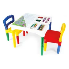Mesa Mesinha Infantil Didática Com 2 Cadeiras - Poliplac Foto  mini 1