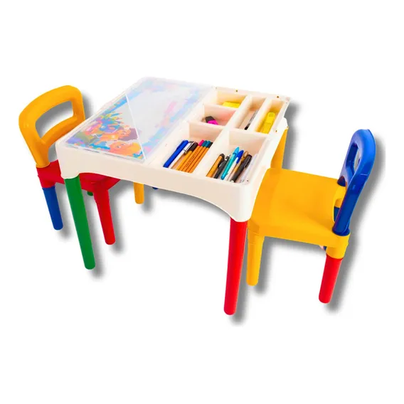 Mesa Mesinha Infantil Didática Com Cadeiras - Poliplac Foto 1