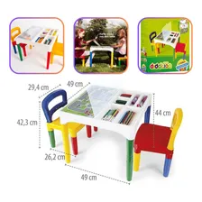 Mesa Mesinha Infantil Didática Com Cadeiras - Poliplac Foto mini 4
