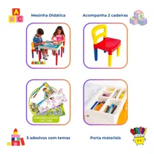 Mesa Mesinha Infantil Didática Com Cadeiras - Poliplac Foto mini 3
