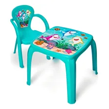 Mesa Mesinha Infantil Tubarão Com Cadeira Plástica Foto mini 1