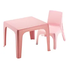 Mesa Mesinha Pequena Infantil Rosa + Cadeira Poltrona Educativa Infantil Foto  mini 1