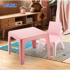 Mesa Mesinha Pequena Infantil Rosa + Cadeira Poltrona Educativa Infantil Foto mini  2