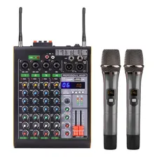 Mesa Mixer Áudio Bt Profissional De 4 Canais 2 Microfones Foto mini  2