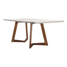 Mesa Munique 180cm Madeira E Vidro Mobillare Tampa Imbuia/cinamomo Foto mini 1