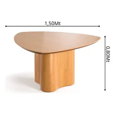 Mesa Organica Jantar Palmas 1,50mt Triangular Rustica Tampo Laminado Madeira Natural Cozinha Sofisticada Moderna Cor Cinamomo Harmonia Colonial Mesa De Encontros E Bons Momentos Foto mini 2