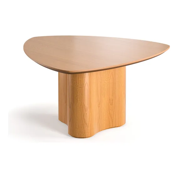 Mesa Organica Jantar Palmas 1,50mt Triangular Rustica Tampo Laminado Madeira Natural Cozinha Sofisticada Moderna Cor Cinamomo Harmonia Colonial Mesa De Encontros E Bons Momentos Foto 1
