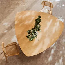 Mesa Organica Jantar Palmas 1,50mt Triangular Rustica Tampo Laminado Madeira Natural Cozinha Sofisticada Moderna Cor Cinamomo Harmonia Colonial Mesa De Encontros E Bons Momentos Foto mini 3