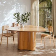 Mesa Organica Jantar Palmas 1,50mt Triangular Rustica Tampo Laminado Madeira Natural Cozinha Sofisticada Moderna Cor Cinamomo Harmonia Colonial Mesa De Encontros E Bons Momentos Foto mini 4