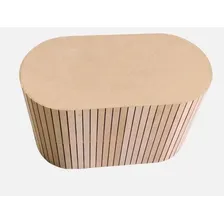 Mesa Oval Ripada Mdf Crú Decoração Foto mini 2
