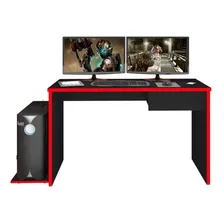 Mesa P/ Computador Notebook Desk Game Drx8000 Preto/vermelho Cor Preto Foto  mini 1