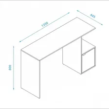 Mesa Para Computador 1 Porta Bc75 Branco - Brv M贸veis Foto mini 4