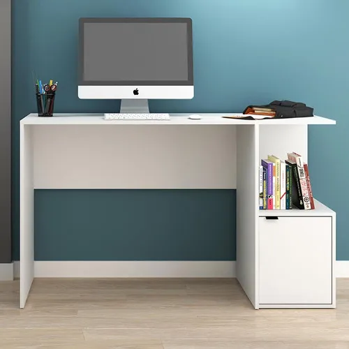 Mesa Para Computador 1 Porta Bc75 Branco - Brv M贸veis Foto 1