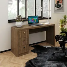 Mesa Para Computador 3 Gavetas Me4102 Nogal - Tecno Mobili Cor Rústico Foto mini 2