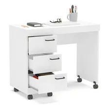 Mesa Para Computador 3 Gavetas Osaka Branco - Politorno Foto mini 2