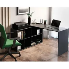 Mesa Para Computador Com 8 Nichos Nero 1400 Artany Cor Preto Foto mini 1