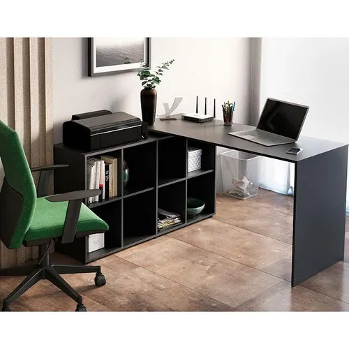 Mesa Para Computador Com 8 Nichos Nero 1400 Artany Cor Preto Foto 1