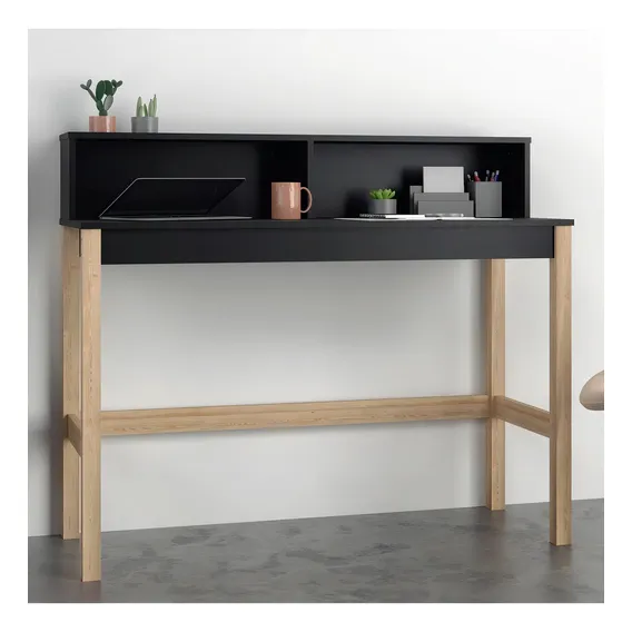 Mesa Para Computador Escrivaninha Aparador Preto Pinus Foto 1