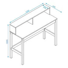 Mesa Para Computador Escrivaninha Aparador Preto Pinus Foto mini 3