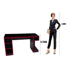 Mesa Para Computador Notebook Gamer Pro Preto/vermelho - Fit Foto mini 4