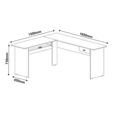 Mesa Para Escrit贸rio 1 Gaveta Cannes Artely Branco Gi Foto mini 4