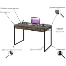 Mesa Para Escrit贸rio 120cm 2 Gavetas Kuadra Compace Foto mini 2