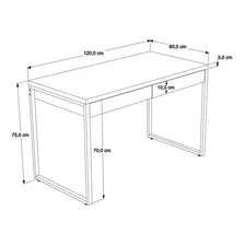 Mesa Para Escrit贸rio 120cm 2 Gavetas Kuadra Compace Foto mini 4