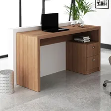 Mesa Para Escritório 2 Gavetas Amendoa Me4130 Foto  mini 1