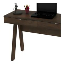 Mesa Para Escritório 2 Gavetas Me4128 Rústico - Tecno Mobili Foto mini 4