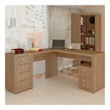 Mesa Para Escritório 2 Gavetas Me4129 Amêndoa - Tecno Mobili Foto mini  3