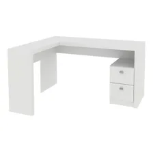 Mesa Para Escritório 2 Gavetas Me4129 Branco - Tecno Mobili Foto mini  2