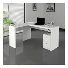 Mesa Para Escritório 2 Gavetas Me4129 Branco - Tecno Mobili Foto mini 4