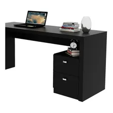 Mesa Para Escritório 2 Gavetas Me4129 Preto - Tecno Mobili Foto mini  3